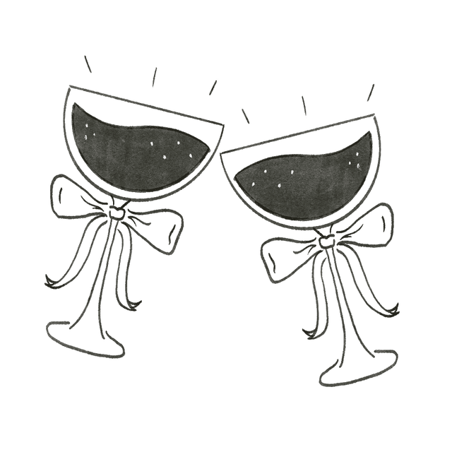 Champagne glasses clinking