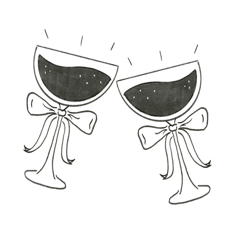 Champagne glasses clinking